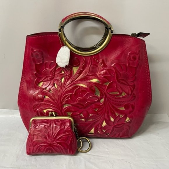 Patricia Nash Arenzano in Magenta, Cut Out Tooling Collection- NEW WITH TAG - Picture 1 of 8